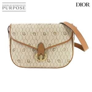 Christian Dior Honeycomb Shoulder Bag leather Beige Tan brown